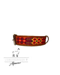 Embroidered Large Leather Dog Collar - Handcrafted from Peru