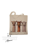 Alpaca Tote Bag - Three Alpacas Design